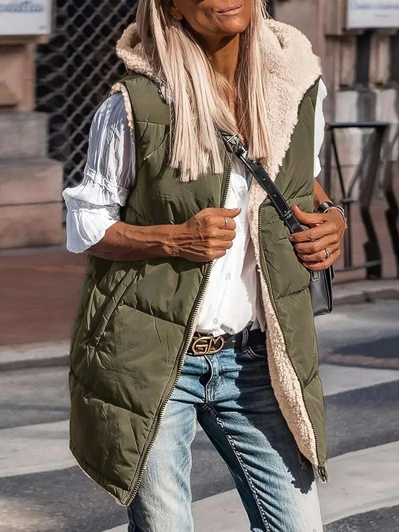 Hooded Double-sided Slim Fit Elegant Cardigan Vest