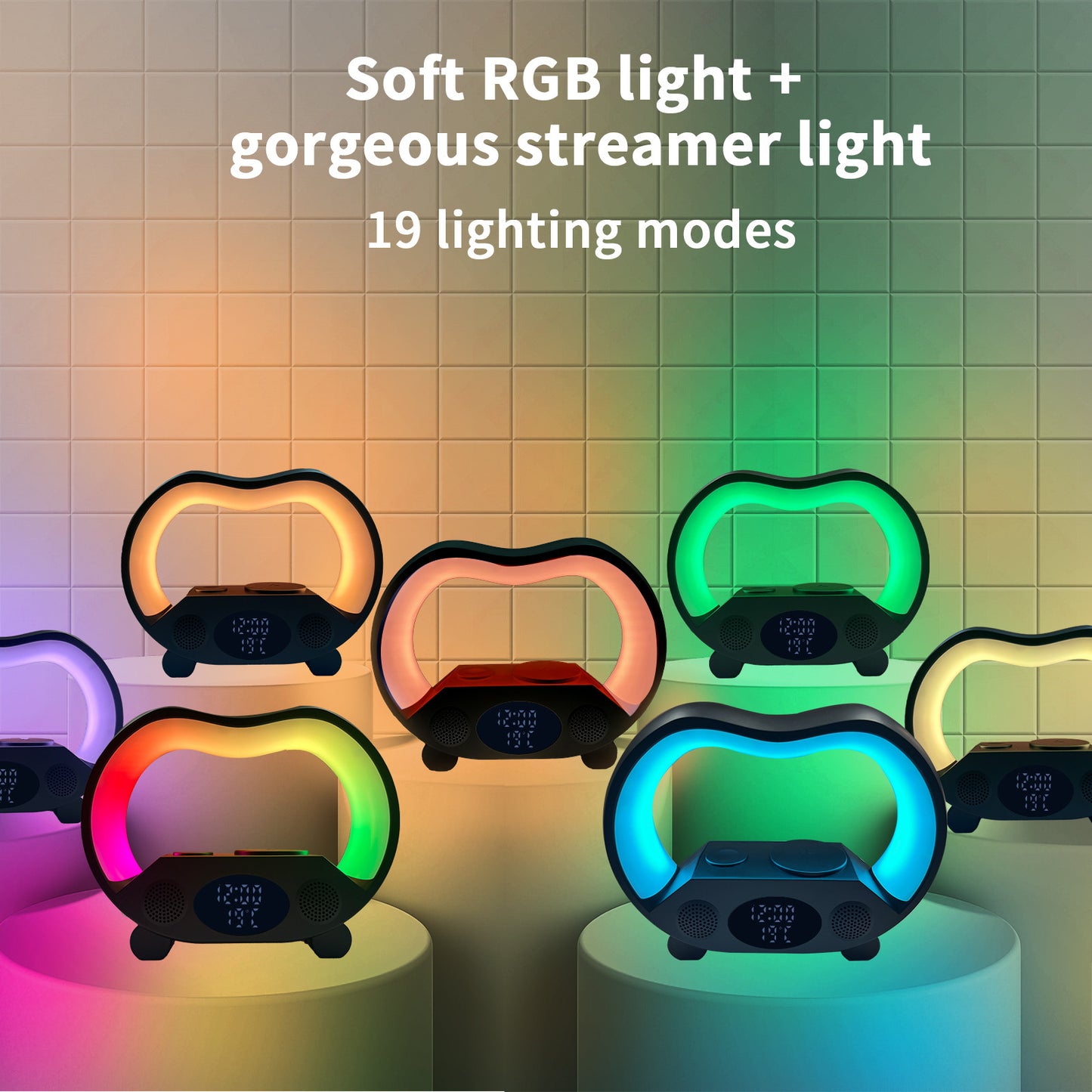 2024 New 6 In 1 Smart Remote Control Bluetooth Ambience Intelligent LED Table Lamp Multi-function Wireless Charger Night Light Bluetooth Speaker - Ectron Online