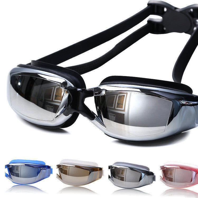 Anti-fog HD Large Frame Electroplating Swimming Goggles