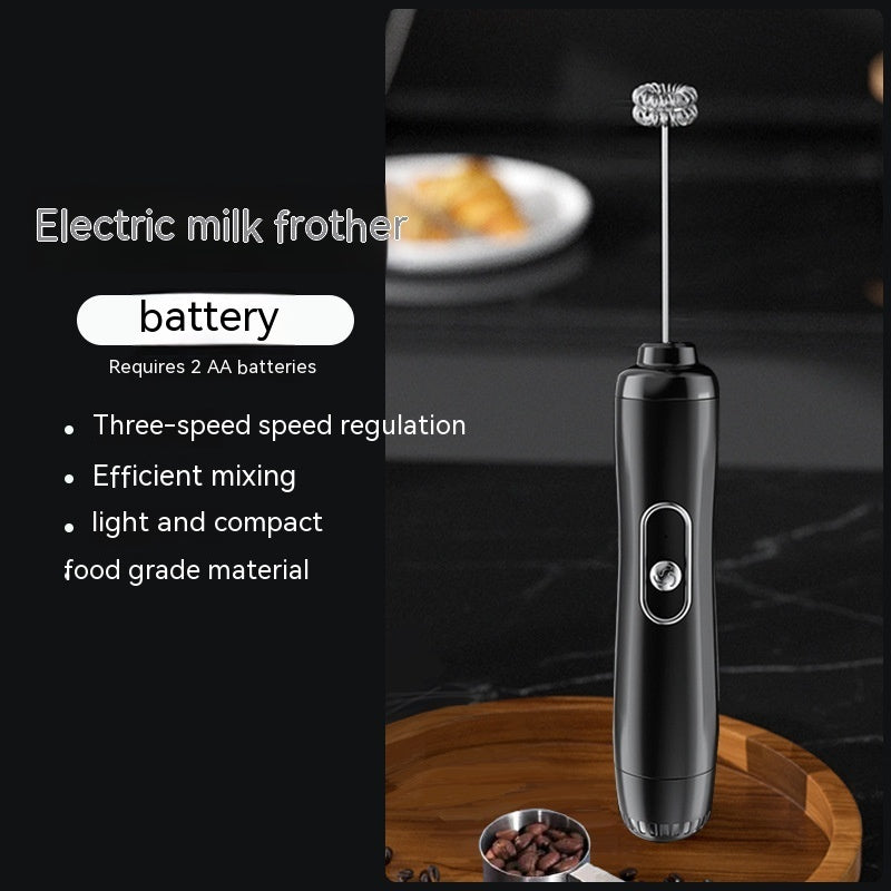 Milk Frother Egg Beater Coffee Frother Household Electric Milk Stirring Battery Handheld Blender - Ectron Online