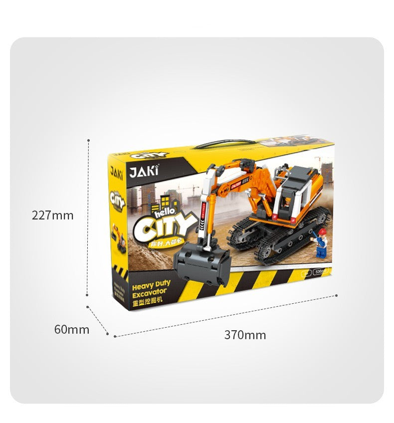 Children's Small Particle Building Blocks Toys Assembling Engineering Car Crane Excavator Intelligence Brain Assembly Boy Gift