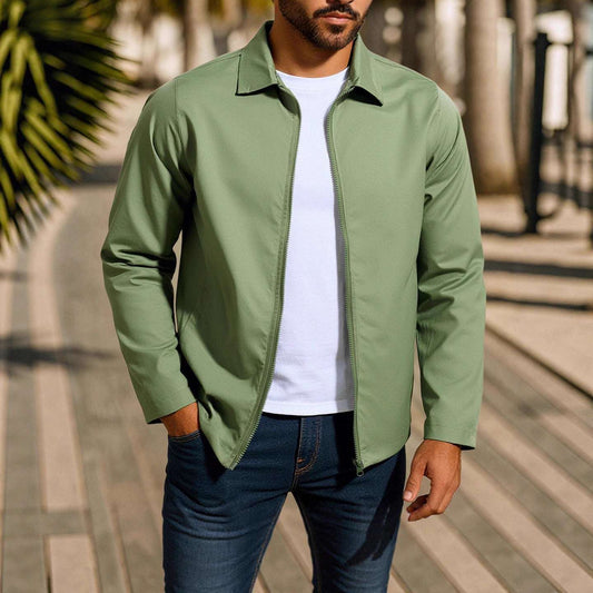 Men's Coat Zipper Raglan Sleeve Cardigan Jacket