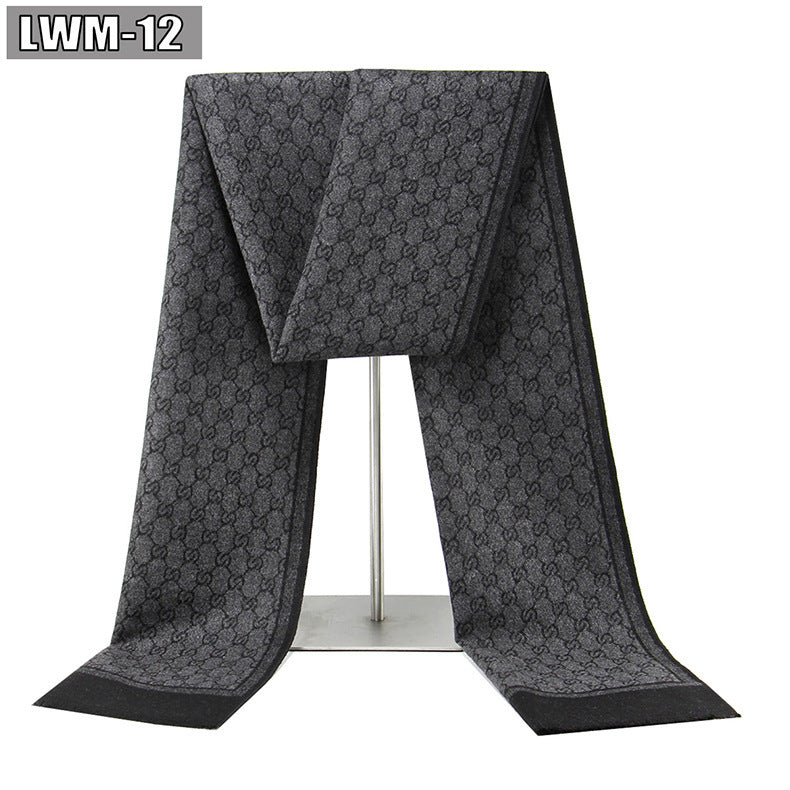 Men's Scarf European And American Cashmere Autumn And Winter Business Plaid