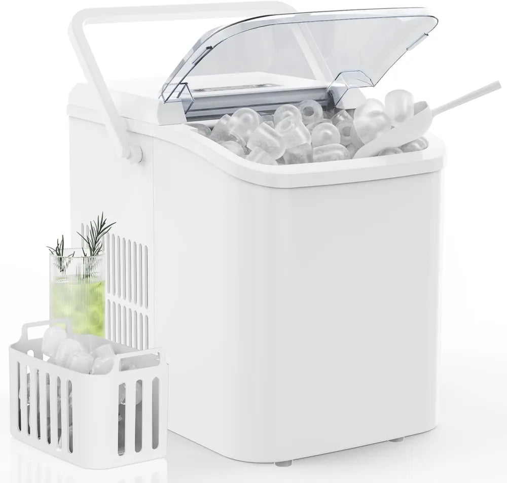 Portable Countertop Ice Maker with Handle | 26lbs in 24H