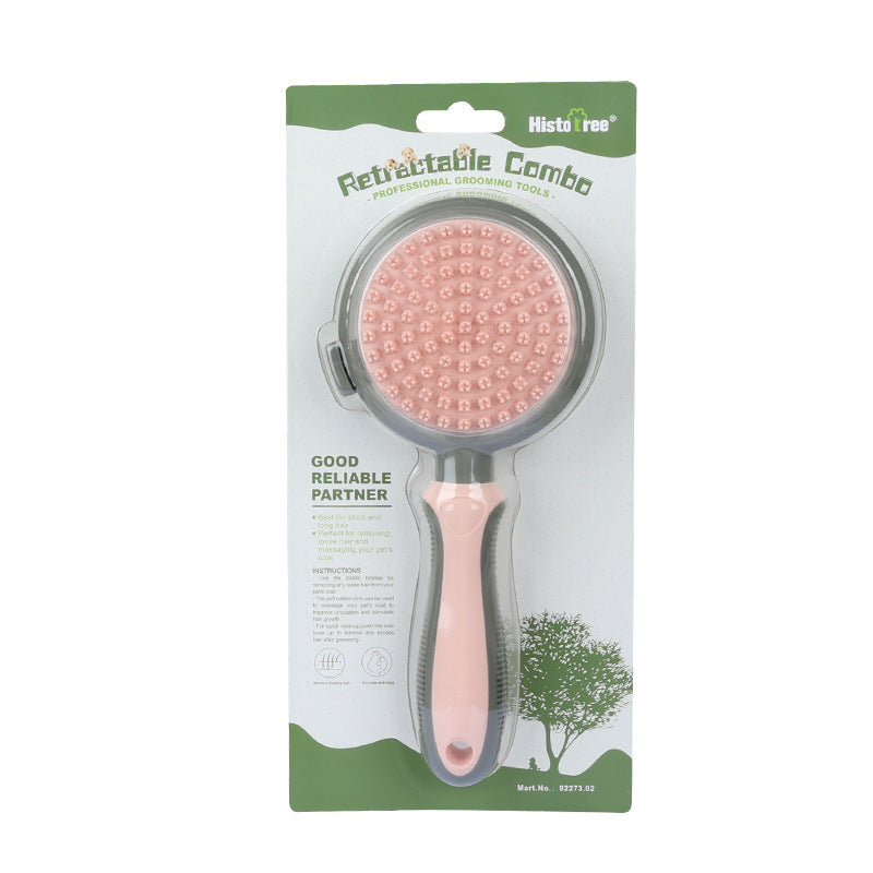 Pet Hair Removal Comb - Self Cleaning Slicker Brush for Cats & Dogs