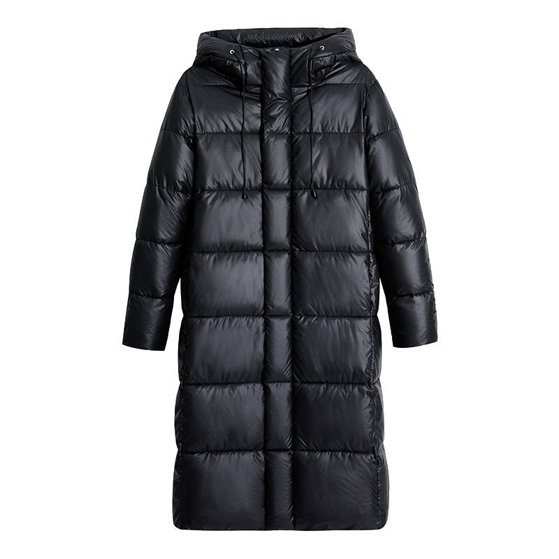 Women's Long Self-Heating Graphene Hooded Padded Jacket
