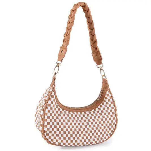 Women's Woven Hobo Handbag - Brown Vegan Leather Weave Tote Women Woven Hobo Handbag For Women Fashi | Ectron Online