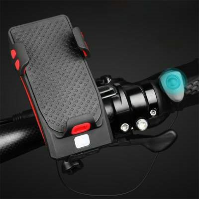 Motorcycle Bicycle Phone Holder Support Charging For Cell Phone With Bike Bell Power Bank Bicycle Front Lamp Flashlight - Ectron Online