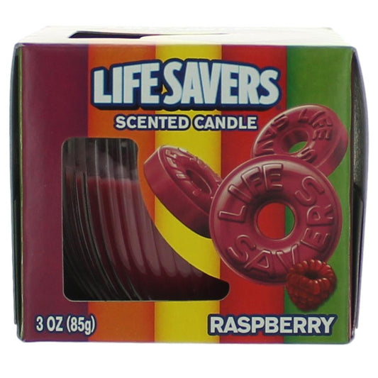 Life Savers scented candle jar, 3 oz, raspberry