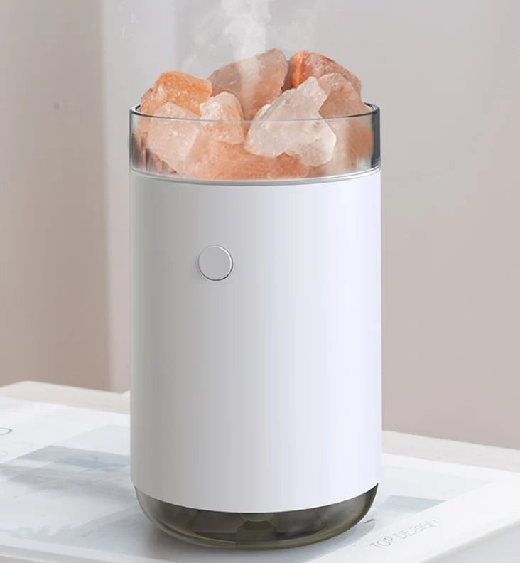 Air Humidifier Crystal Salt Stone Desktop Aromatherapy Essential Oil Ultrasonic Diffuser With LED Lamp Bedroom Home Humidifier - Ectron Online
