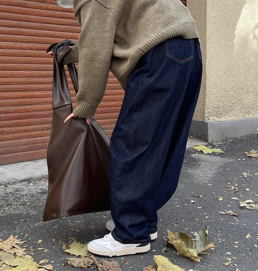 curvy high-waisted straight leg jeans