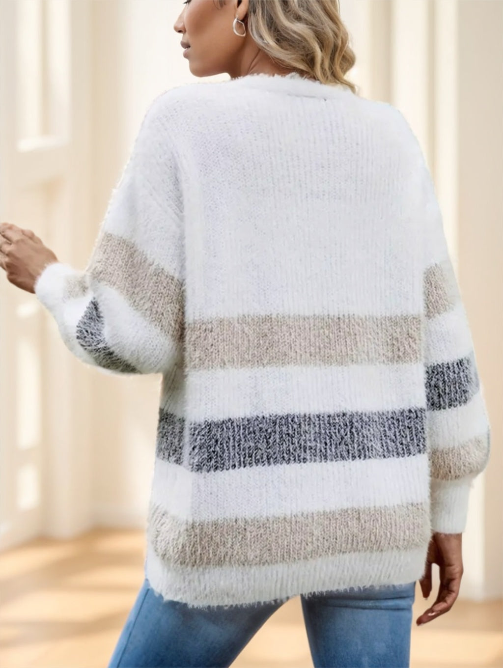 Women's French Stripe Cardigan - Chic & Classic Knitwear Women's French Stripe Cardigan | Ectron Online