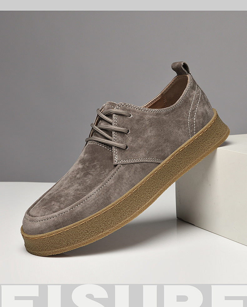 Casual Smart Flat Shoes Spring New Matte Leather Lace-up Men