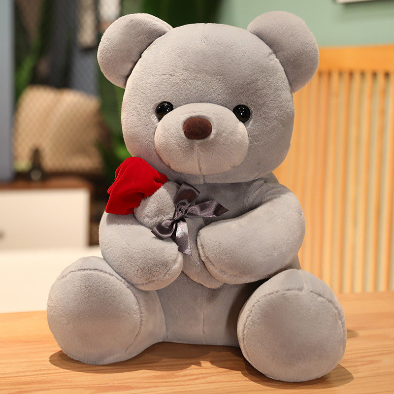 23-45cm New Lovely Hug Roses Teddy Bear Plush Pillow Stuffed Soft Animal Dolls Nice Birthday Gift Girlfriend Valentine's Day - Ectron Online