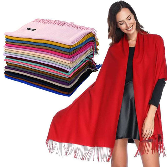 Luxurious Warm Tassel Scarf - Cashmere-Feel Meeting Accessory Annual Meeting Warm Cashmere Tassel Scar | Ectron Online