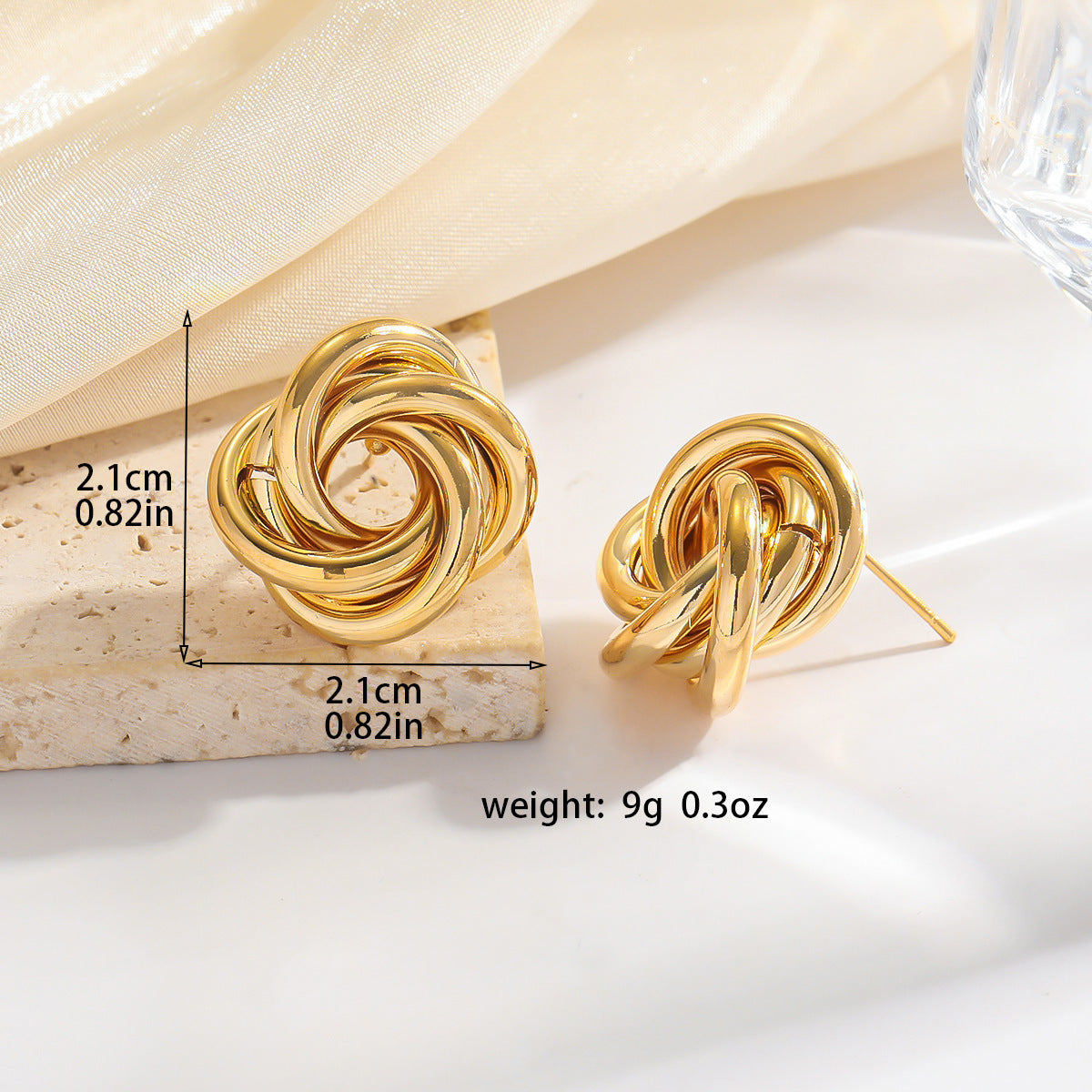 European And American Fashion Simple Bracelet Round Winding Earrings