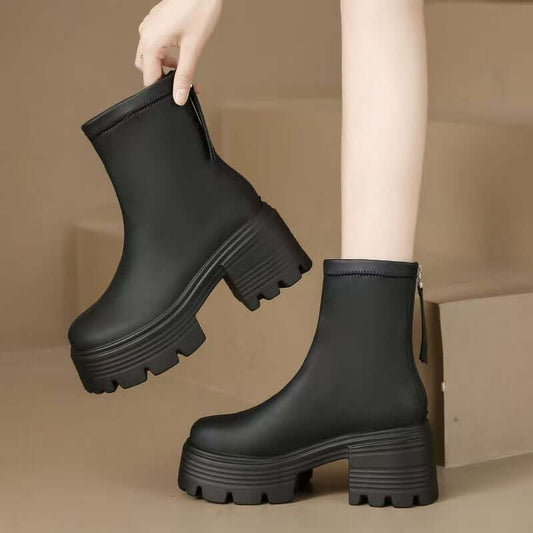 British Style Platform Ankle Boots