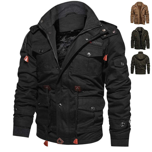 Men's Winter Cargo Coat Winter Zip-up Coat Warm Thickened Detach | Ectron Online