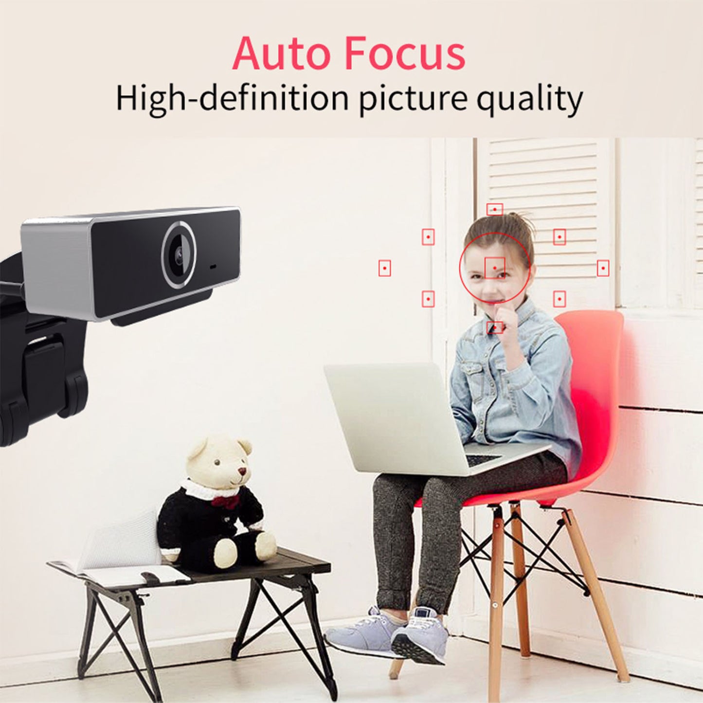 FHD 1080P Auto Focus Webcam | USB Camera with Microphone for PC