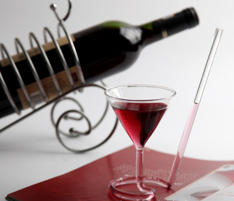 Spiral Cocktail Glass Revolving Martini Creative Long Tail Cocktail Straw Wine Glass For Bar Party Supply Barware