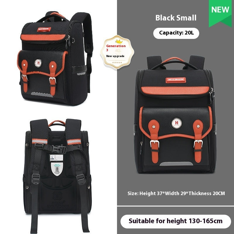 Primary School Students Grade One Two Three To Six Children Burden Relief Spine Protection Super Lightweight Backpack