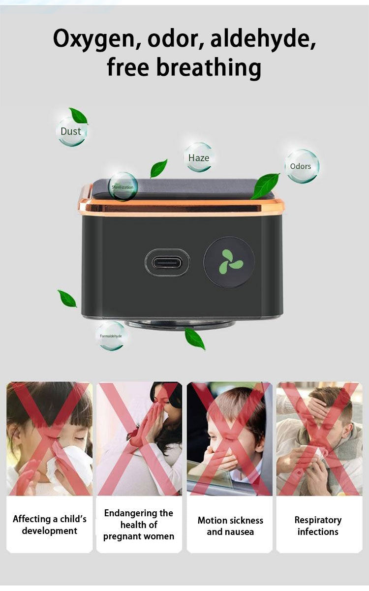 Car Mounted Solar Powered Air Purification Deodorization Sterilization Disinfection Device