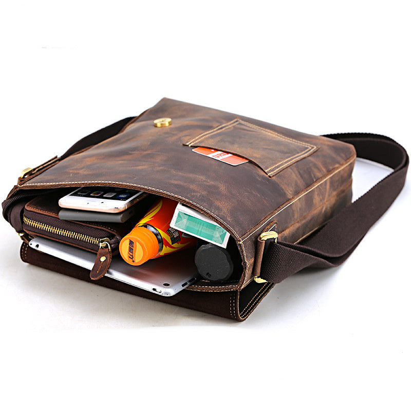 Top Layer Cowhide Casual Leather Men's Bag