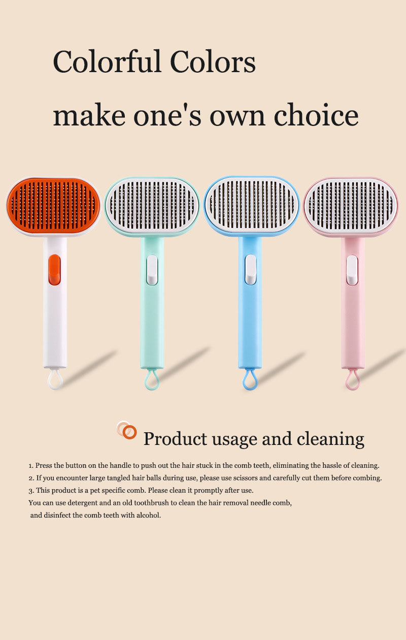 Pet comb, pet hair removal brush, cat and dog comb, automatic hair removal and beauty brush - Ectron Online