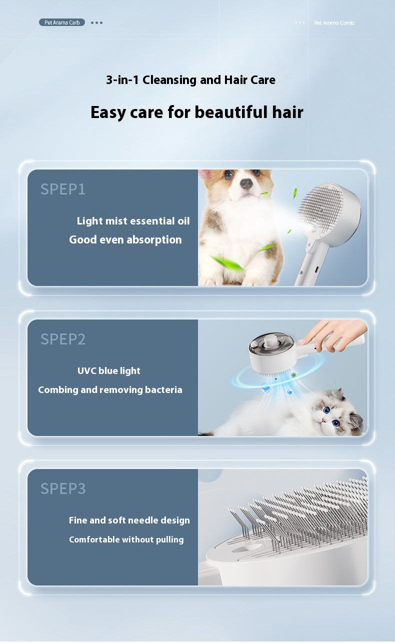 Animal Hair Remover Brush Dog And Cat Steam Brush Pet Self Cleaning Dog Brush Grooming Removes Cat Hairs Cat Dog Accessories Pet - Ectron Online
