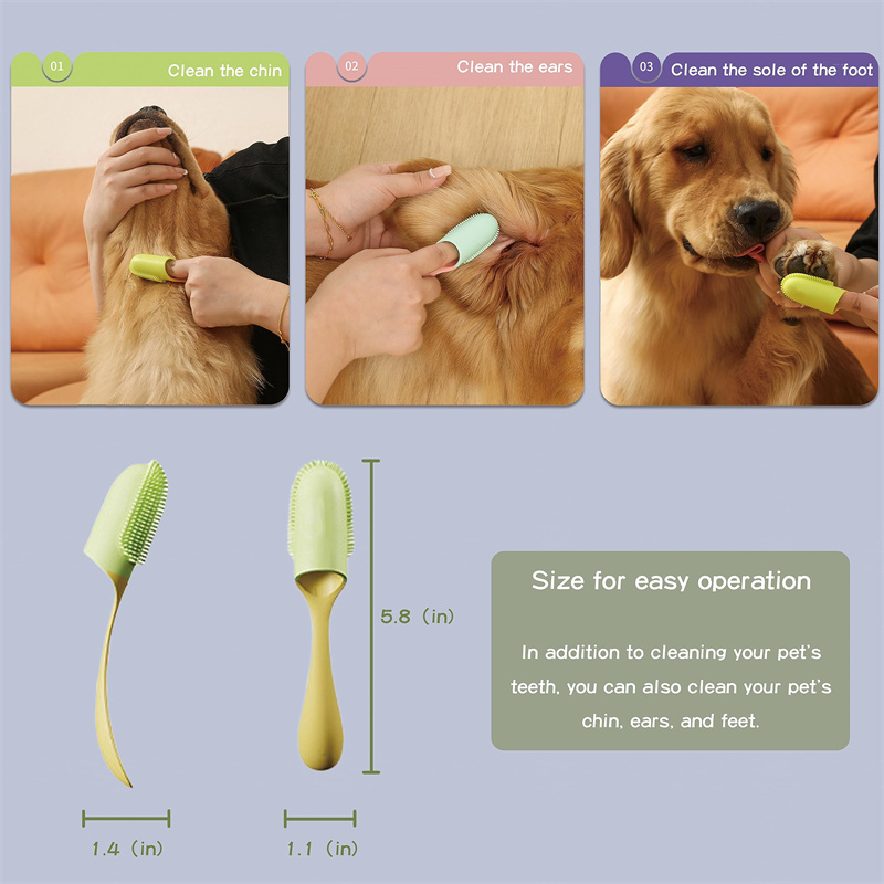 Dog Tooth Cleaning Brush Care Finger Wrap Cat Dog Oral Cleaning Toothbrush Tool Silicone Dog Cat Finger Toothbrush Supplies Pet Products - Ectron Online