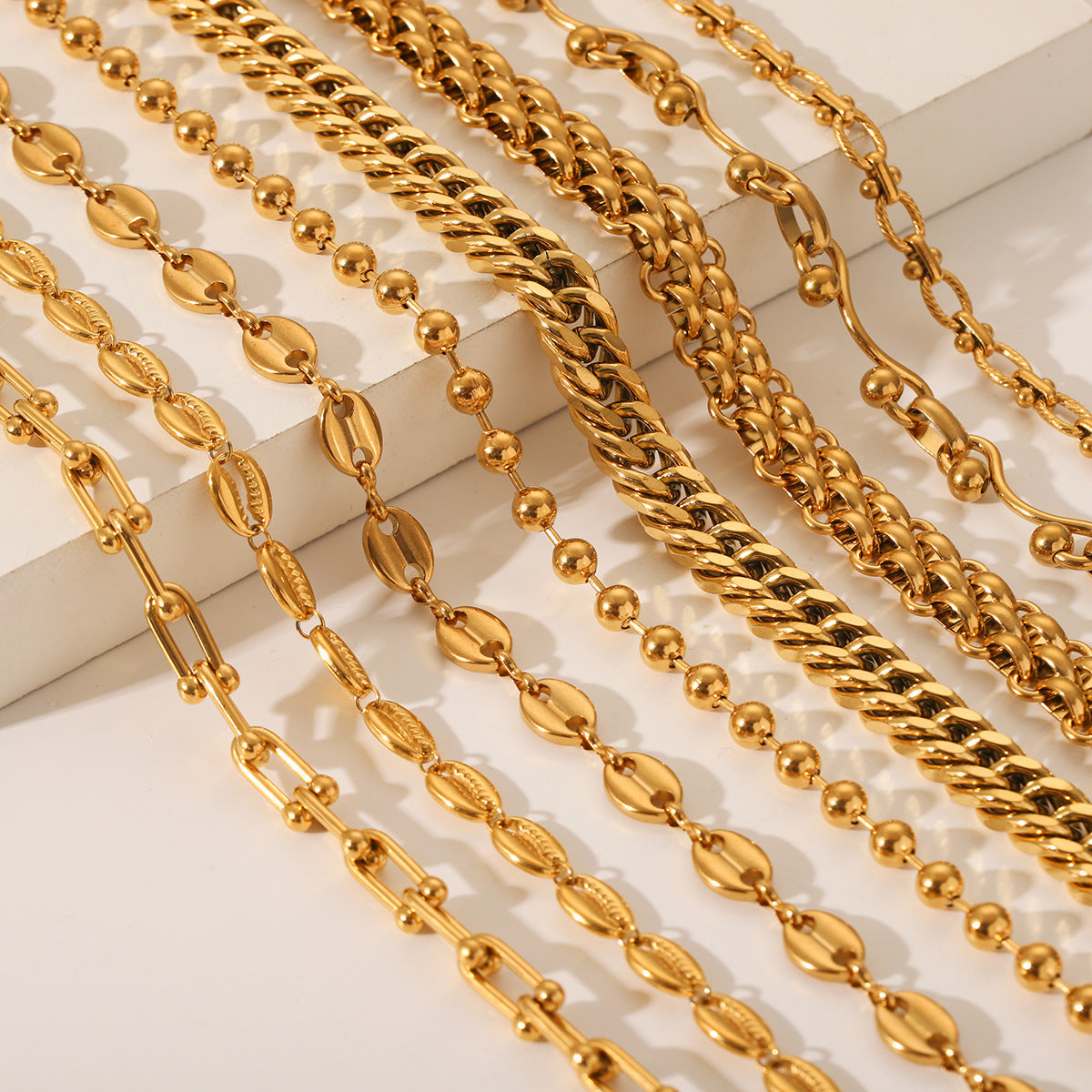 Fashion 18K Gold Plated Handmade Chain Ball Bead Chain