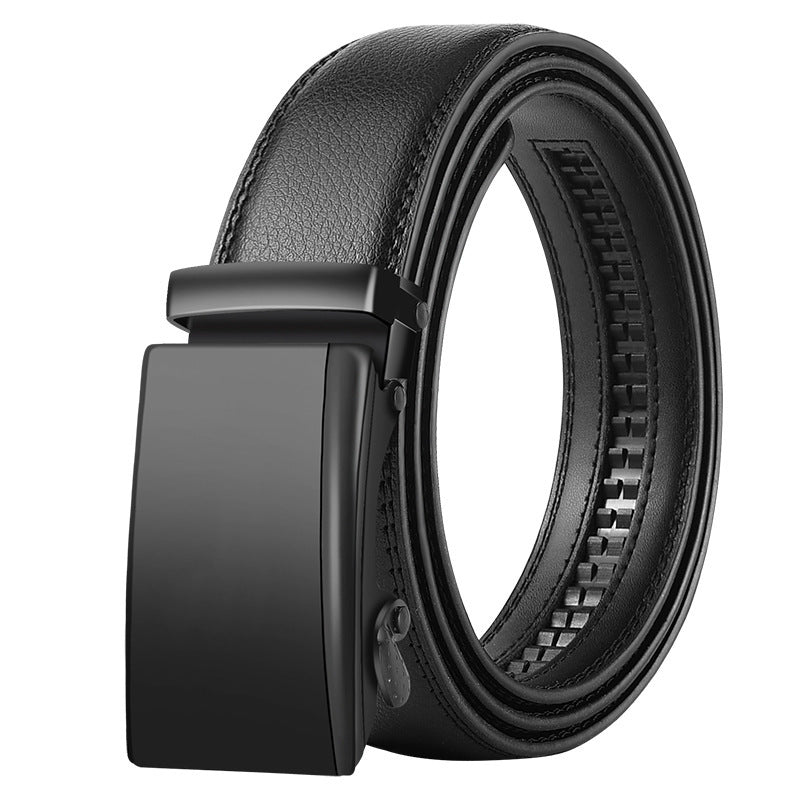 Men's Leather Belt Automatic Buckle Korean Style with sleek design and premium leather craftsmanship.