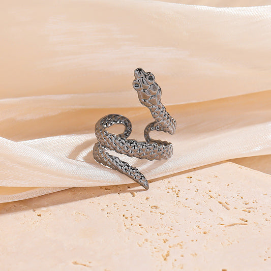 French Style Open Snake Ring | Personality Jewelry French Style European And American Desig | Ectron Online