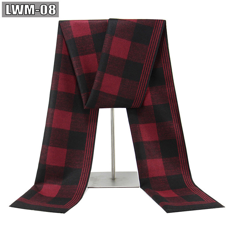 Men's Scarf European And American Cashmere Autumn And Winter Business Plaid