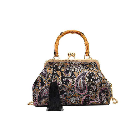 Vintage Dinner Silk Satin Chinese Clutch Bag Handbag