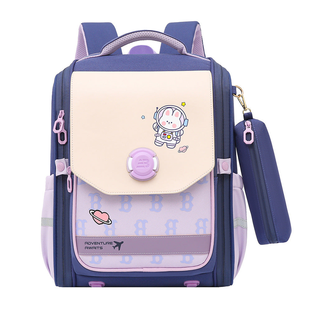 One Piece Dropshipping Primary School Student Schoolbag Boys And Girls Burden Reduction Spine Protection