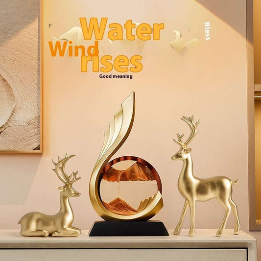 Wind And Water Quicksand Painting Decoration Light Luxury