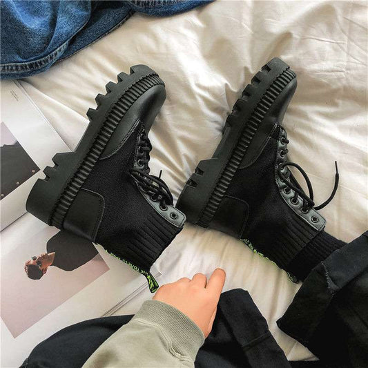 Men’s Black Platform Doc Martens Style Boots Men's Black Platform Doc Martens Boots | Ectron Online