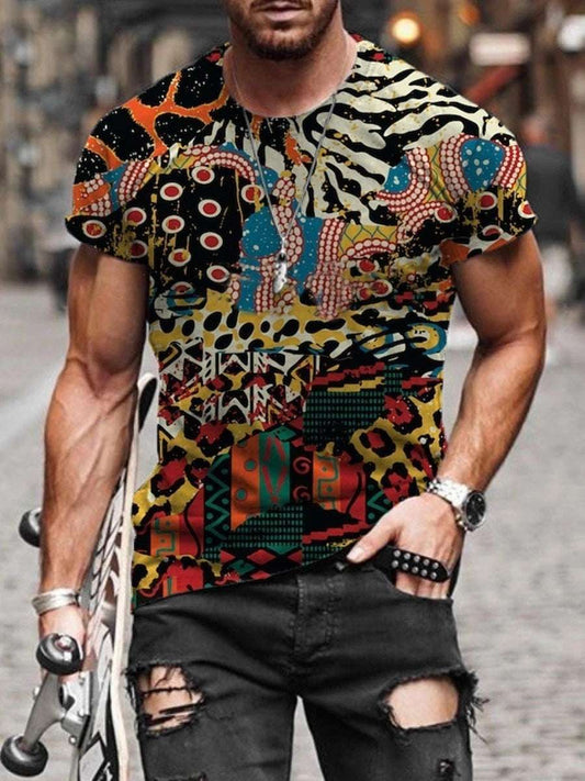Digital Printed Short-sleeved Round Neck T-shirt