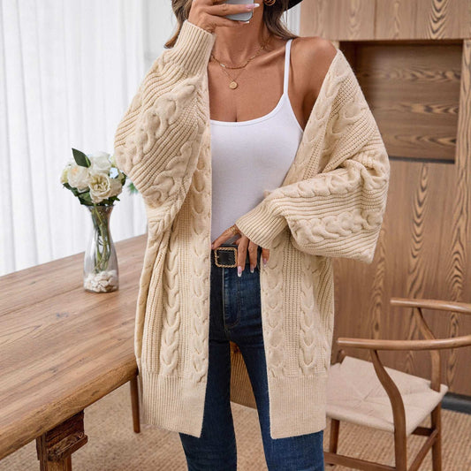 Retro Fashion Thick Loose Cable-knit Sweater