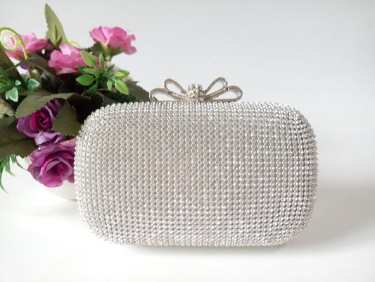 Ladies Diamond Chain Banquet Clutch Evening Rhinestone Bag