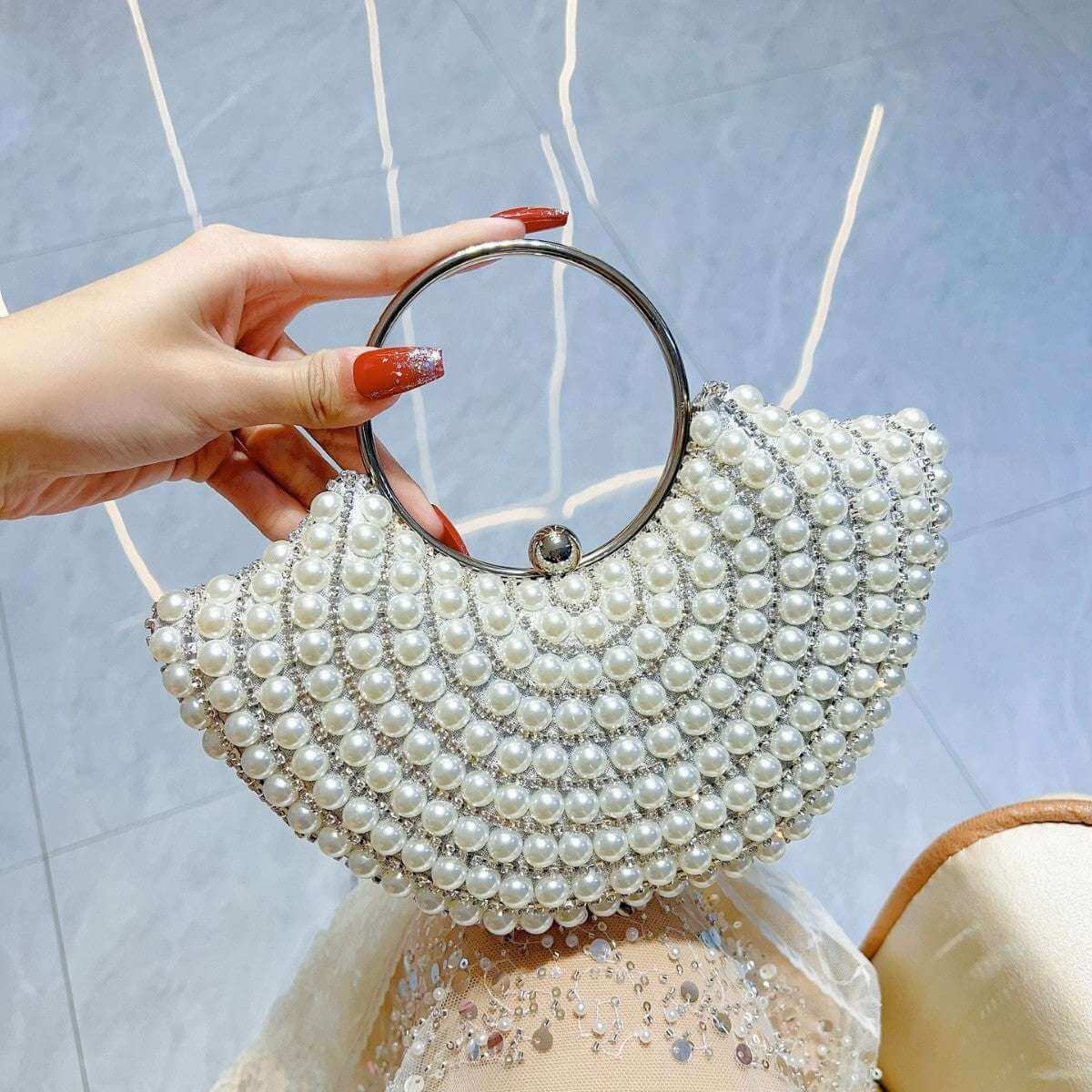 Elegant Pearl Diamond Crossbody Handbag Crossbody Handbag Pearl Classic Style Di | Ectron Online