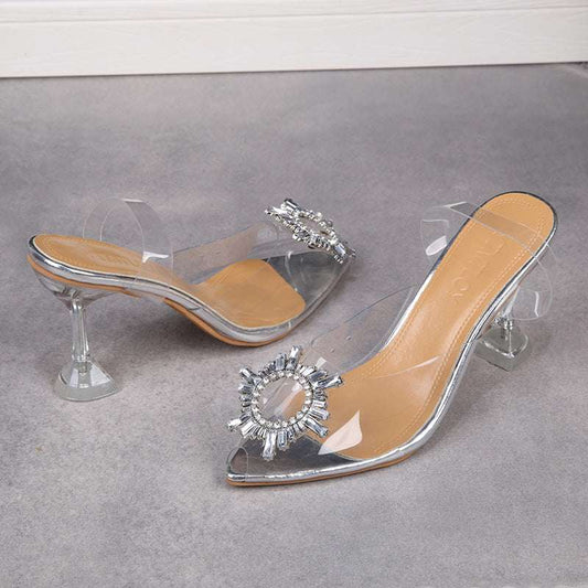 Women's PVC High Heel Sandals – Clear Strappy Heels High Heel Sandals Shoes Women PVC | Ectron Online