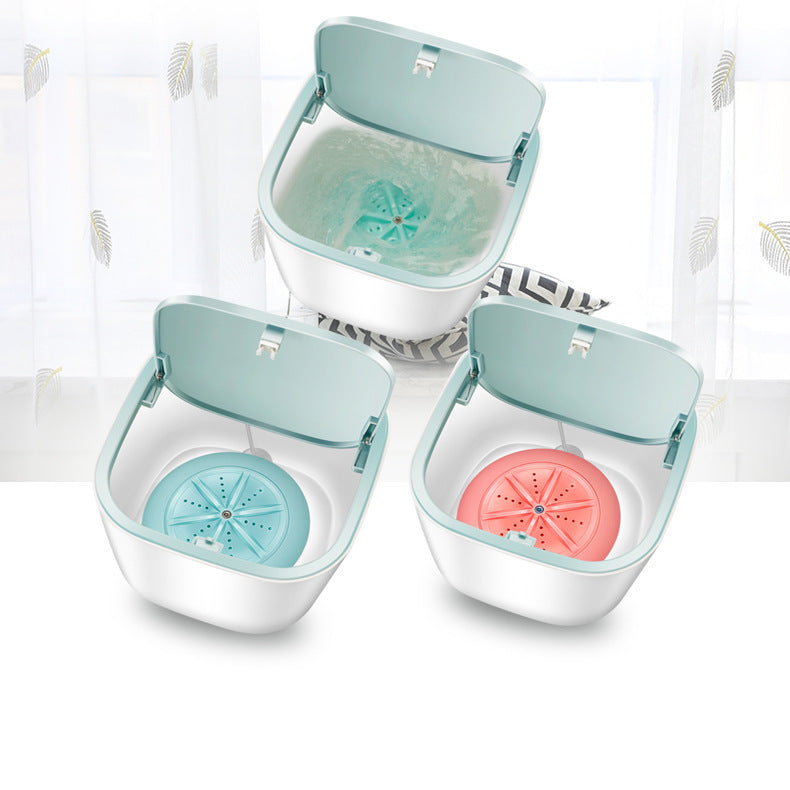 Household Small Laundry Bucket Mini Turbo Table Washing Machine Student Dormitory Underwear Socks Washer - Ectron Online