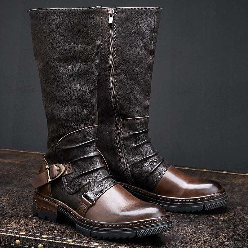 Men’s Fashion Tall Leather Boots – Stylish & Durable