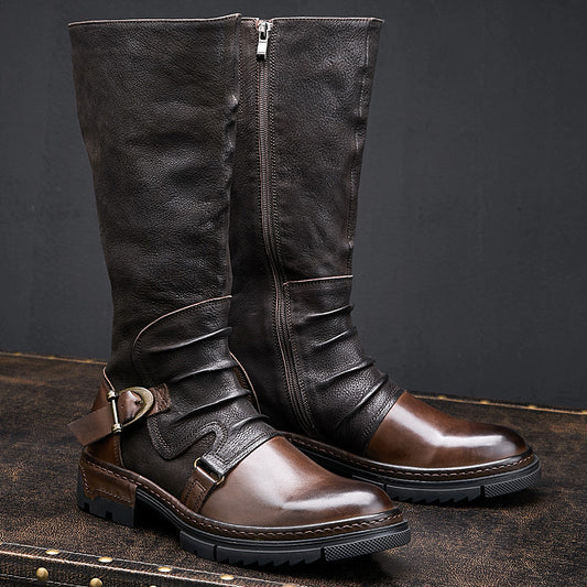 Men's Fashion Leather Tall Leather Boots