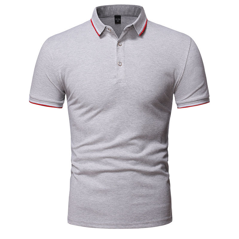 Cross-border Short-sleeved Men's Lapel Advertising Shirt Solid Color