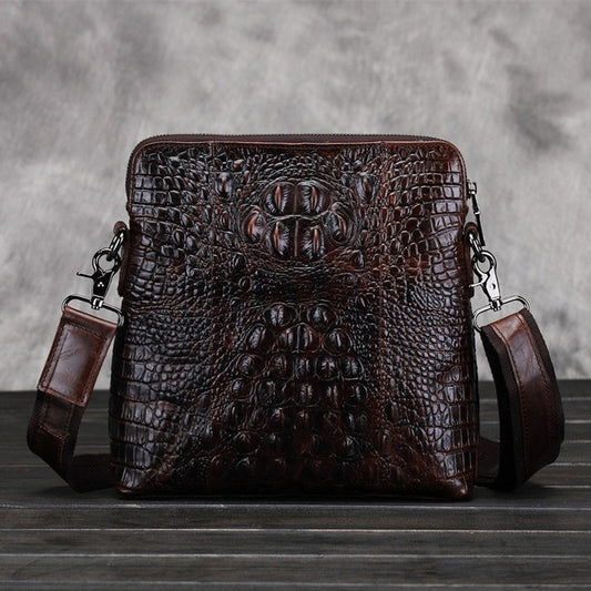 Leather Shoulder Bag Casual Waxed Cowhide Men