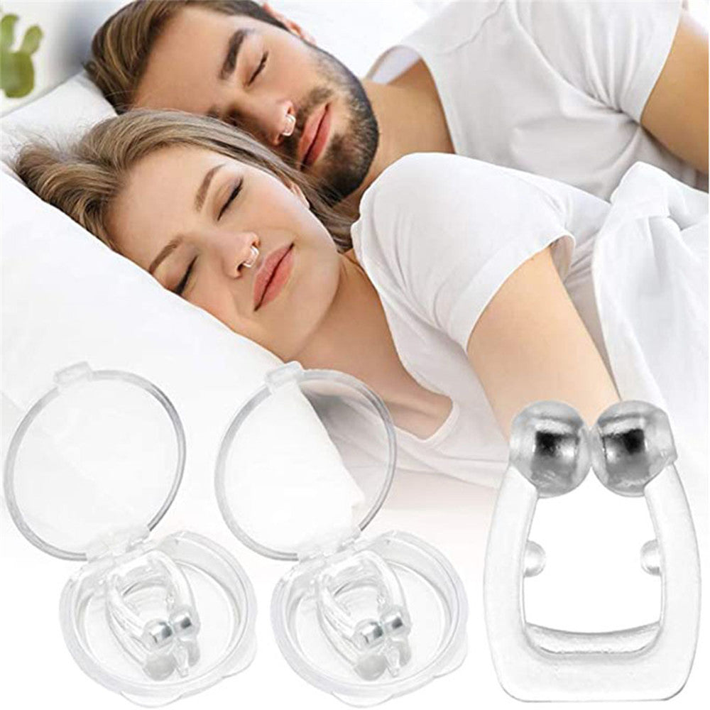 Silicone Magnetic Anti Snore Stop Snoring Nose Clip Sleep Tray Sleeping Aid Apnea Guard Night Device - Ectron Online
