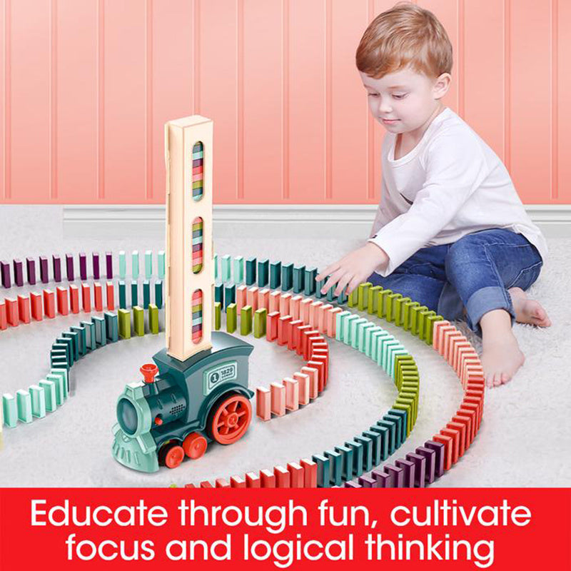 Domino Train Toys Baby Toys Car Puzzle Automatic Release Licensing Electric Building Blocks Train Toy - Ectron Online
